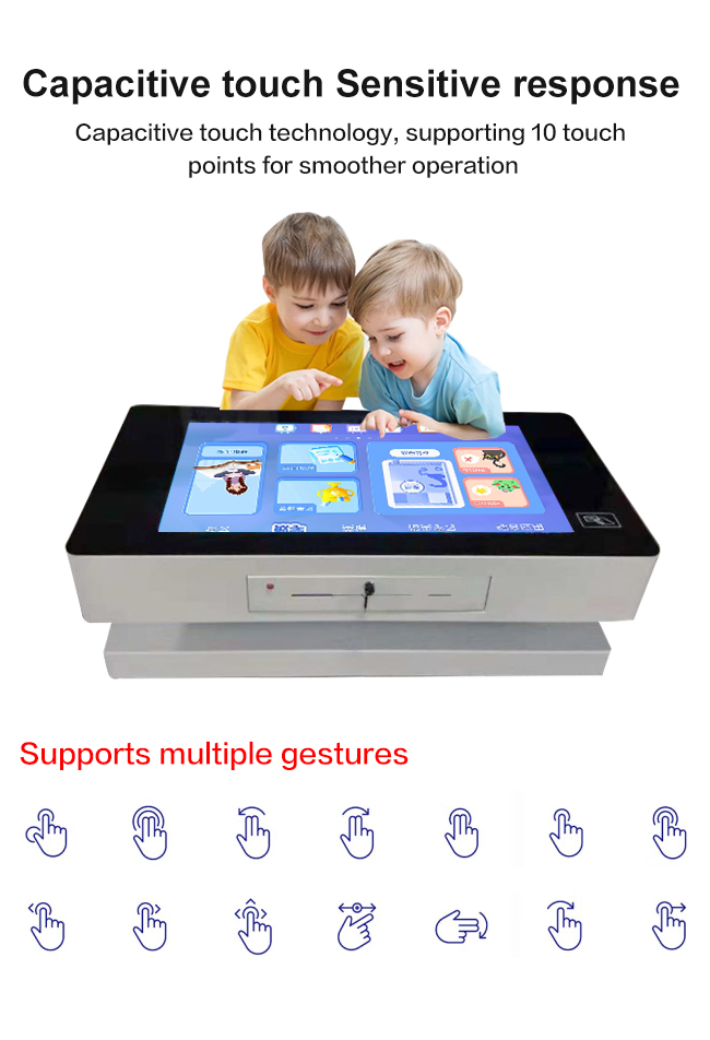 Προσαρμοσμένο περίπτερο διαλογικό Multitouch επιτραπέζιων παικτών παιχνιδιών LCD καφέ αφής τσαγιού 55 ίντσας έξυπνο με το PC το /Android παραθύρων